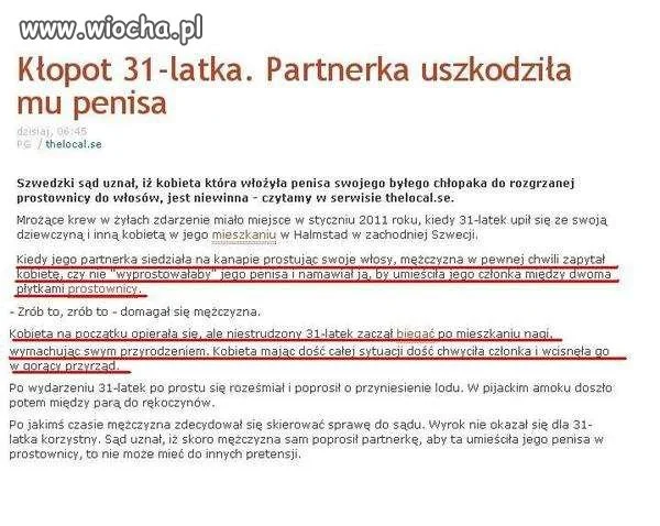 Partnerka uszkodziła mu Penisa...