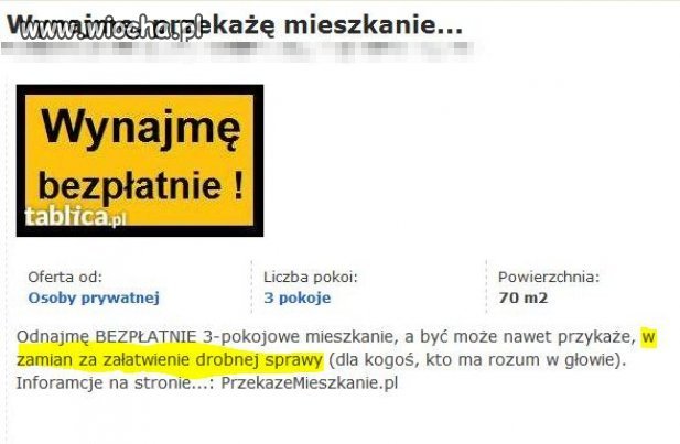 Przysługa za mieszkanie
