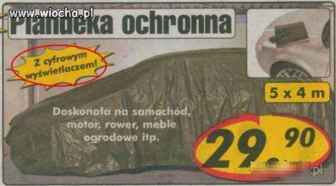 Plandeka ochronna z cyfrowym wyświetlaczem 