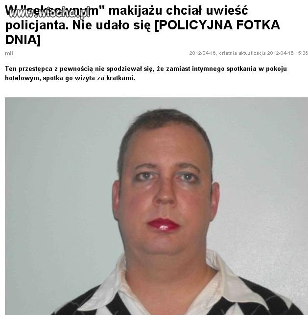 Policyjny uwodziciel...ale sobie fetysz znalazł..