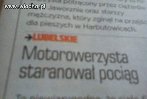 Kolejna katastrofa PKP. 