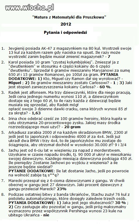 MATURA 2012