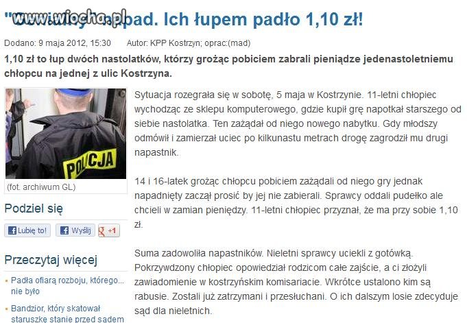 Ukradli 1,10 zł