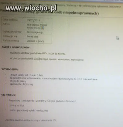 Praca dla niepełnosprawnego