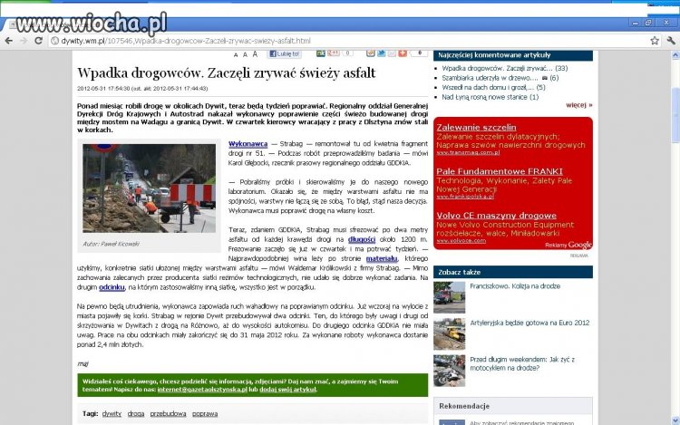 Wpadka Drogowców?? Dywity!! 