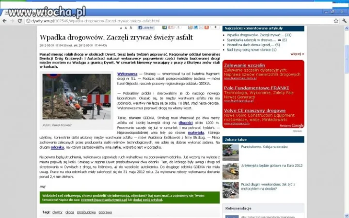 Wpadka Drogowców?? Dywity!! 