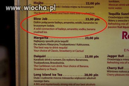 Popularna nazwa drinka