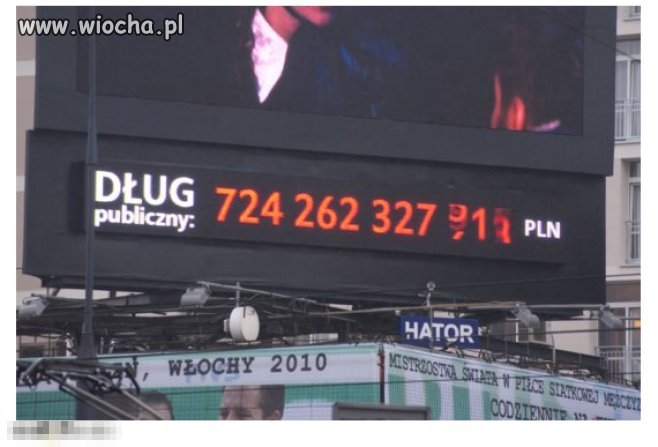 Zdjęcie z 2010 roku. Dług rośnie o 170 mnl na dobe