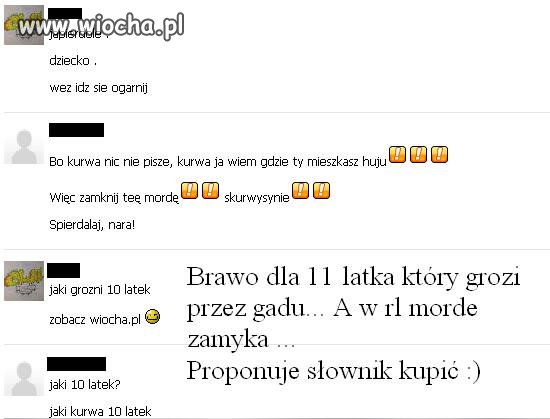 Dziecko grozi przez Gadu-Gadu