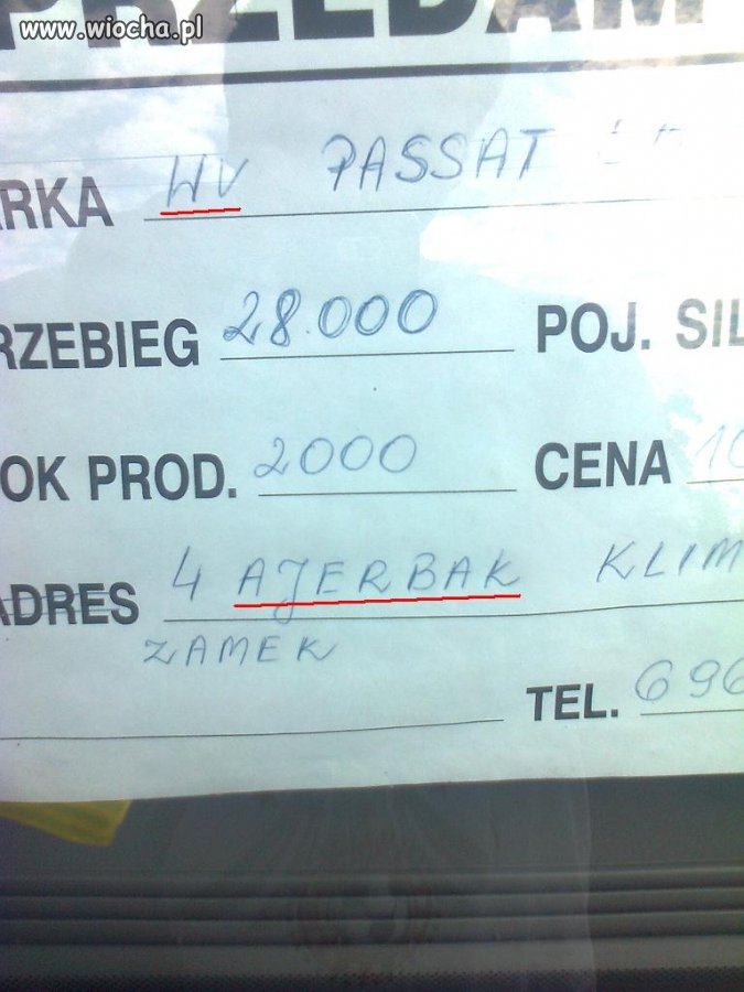 Sąsiad policjant sprzedaje auto