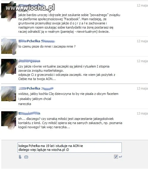 Szukanie żony przez Facebooka