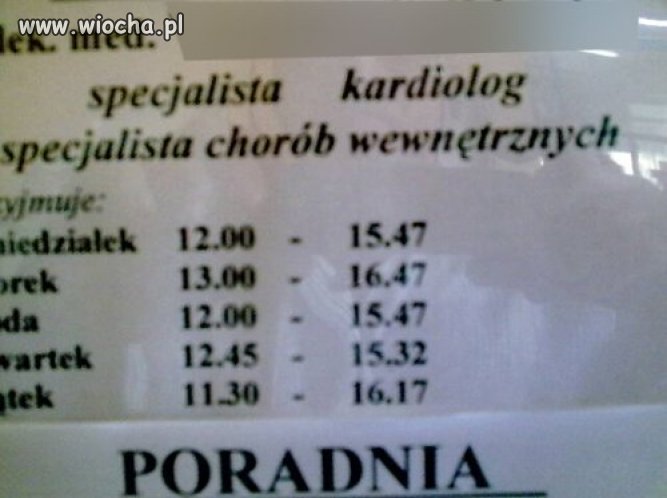 Dziwne godziny przyjęć 