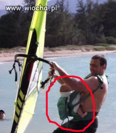 Windsurfingowy tatuś...