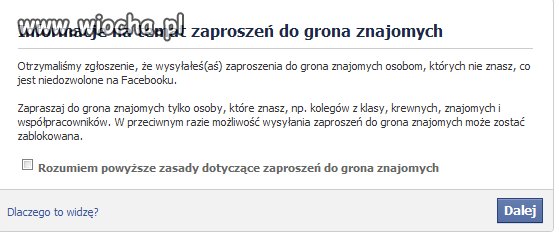 Faceboook rozjebał system.