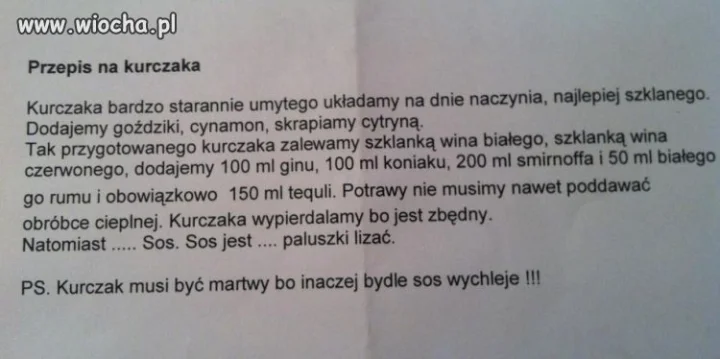 Przepis na kurczaka