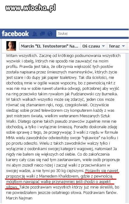 Hahaha jedyne co mógłby z Khalidov'em nawiązać to 