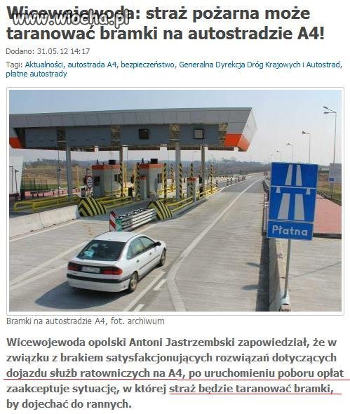 Będą taranować bramki na A4