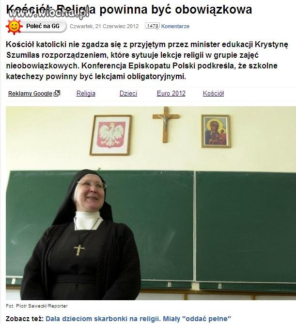 Religia powinna być obowiązkowa ...