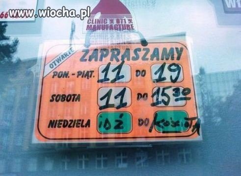 Godziny otwarcia