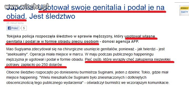 Ugotował swoje genitalnia!!!