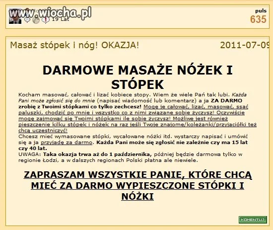 Masażer stópek 