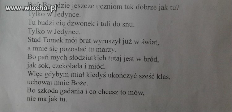 I kolejna piosenka mojej durnej wychowawczyni
