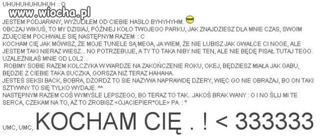 Znacie jakiegoś chłopaka, który tak pisze?