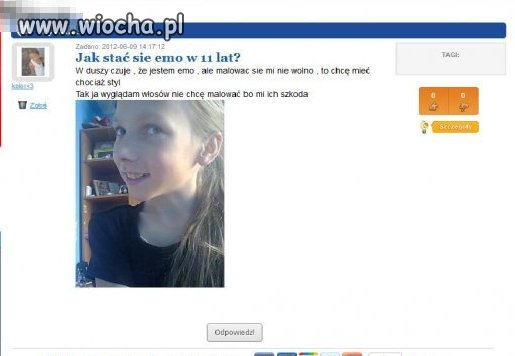 Jak stać się emo w 11 lat?  