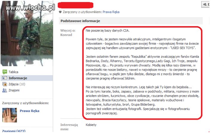 Cóż za bezkrytyczny opis siebie