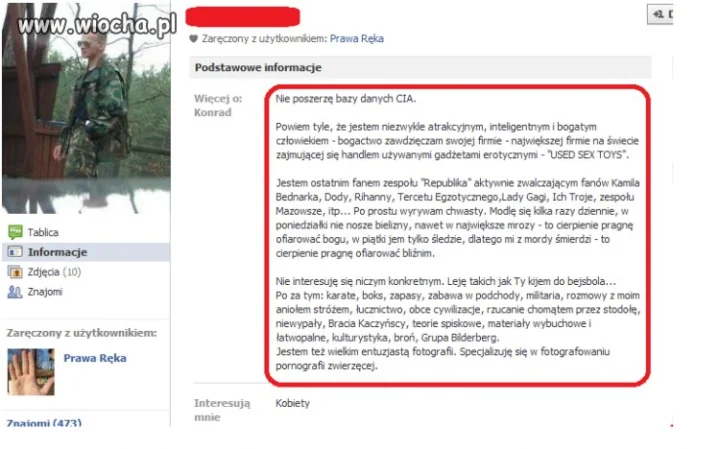 Cóż za bezkrytyczny opis siebie