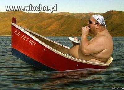 Grubasek w łodce 