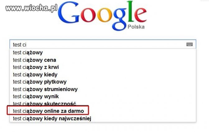 Test ciążowy online by google