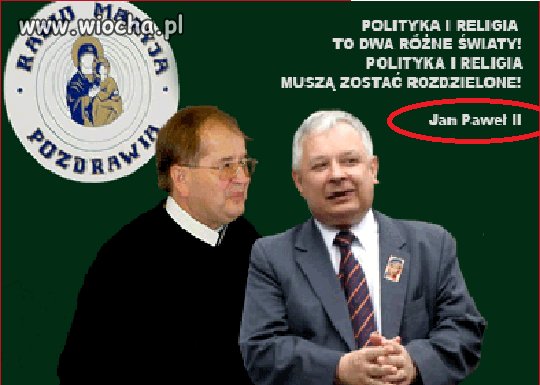 Polityka i religia to dwa różne światy -JP II