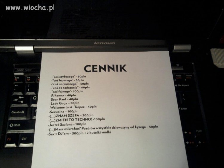 Cennik "Dj Snopek"