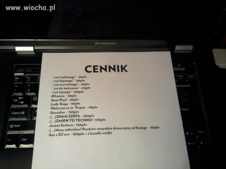 Cennik "Dj Snopek"