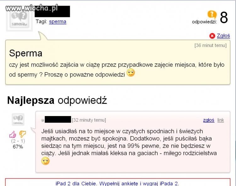 Miejsce od spermy? WTF?