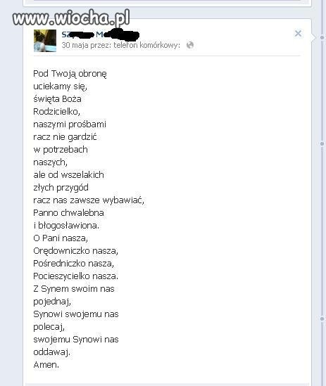 Modlitwa na fejsie...