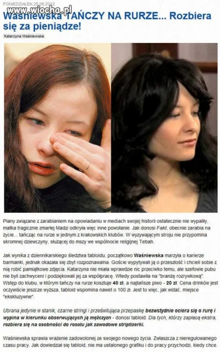 Waśniewska tańczy na rurze