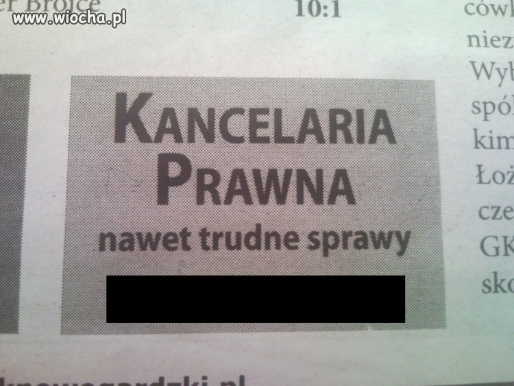 Ogłoszenie w miejscowej prasie. 