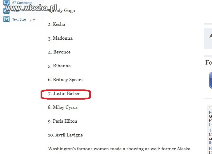 TOP 10 najpopularniejszych kobiet.