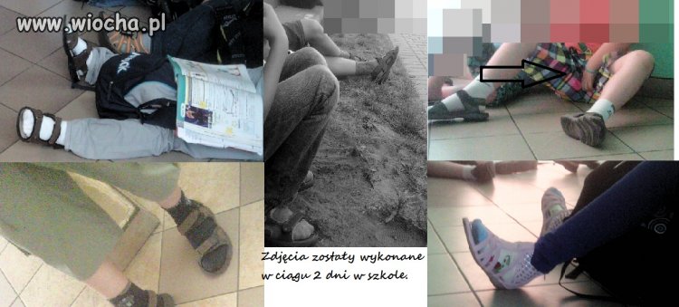 Idzie lato. Sandałki + skarpetki = wiocha. 