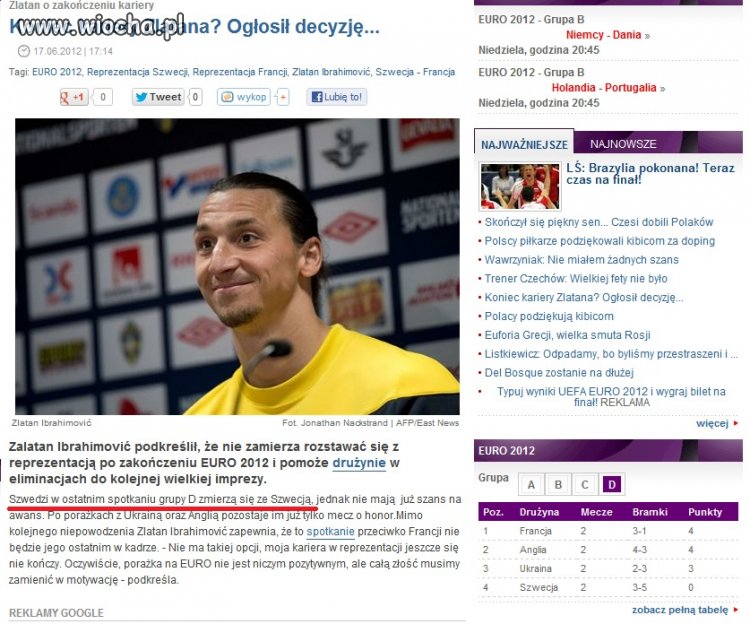 Szwedzi w ostatnim meczu grupy D zmierzą się ze..?