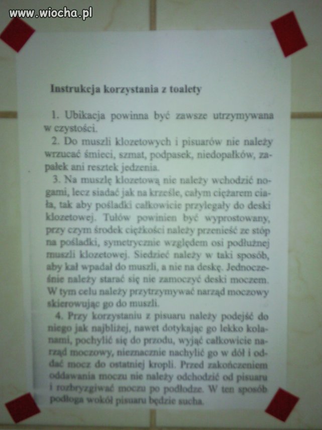 Instrukcja korzystania z toalety 