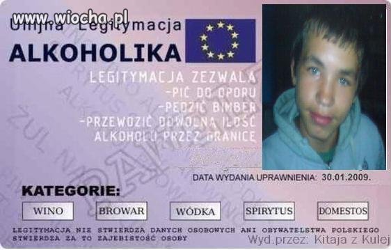 Legitymacja alkoholika