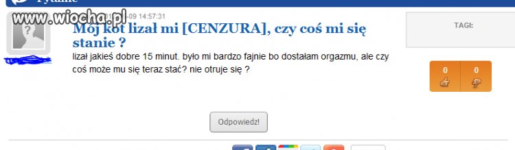 Kot lizał mi c*pkę