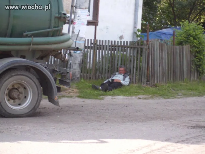 Zmęczony po robocie.