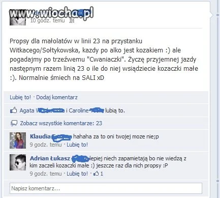 Groźby na fb.