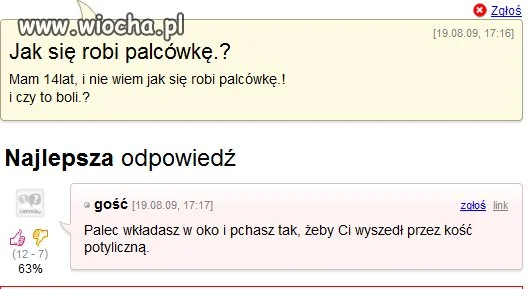 Palcówka i 14 lat 