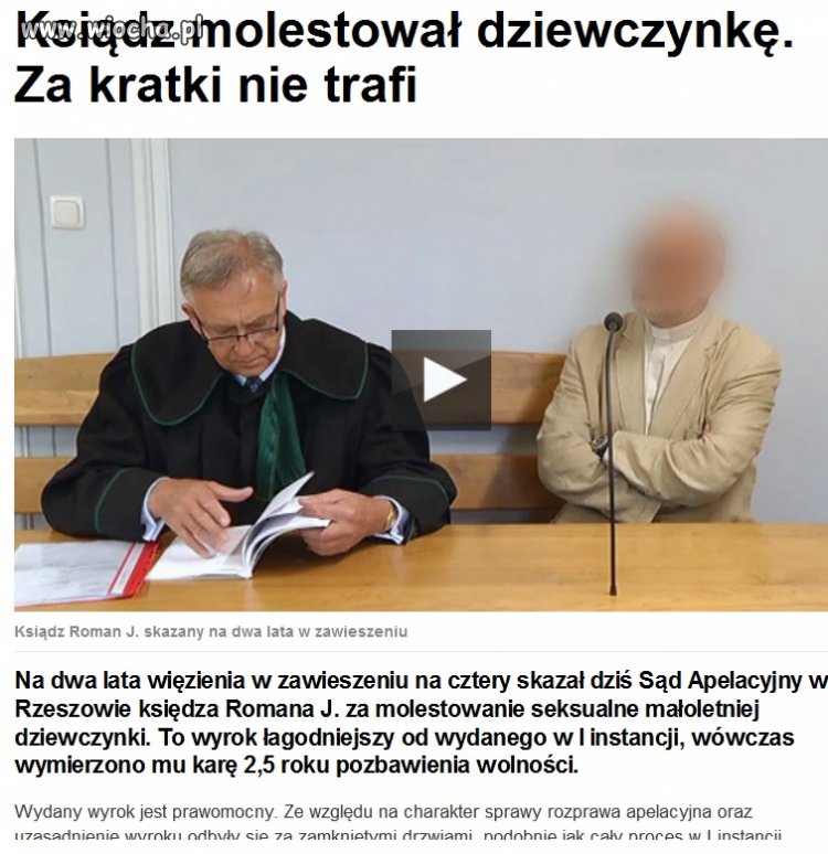 Bo ksiądz za kratki nie trafi