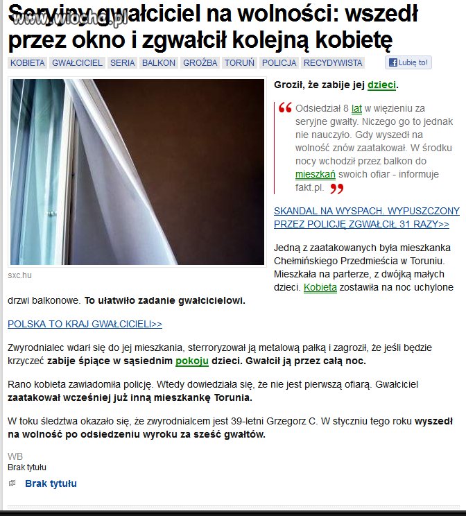 Seryjny gwałciciel po 8 lat wypuszczony...